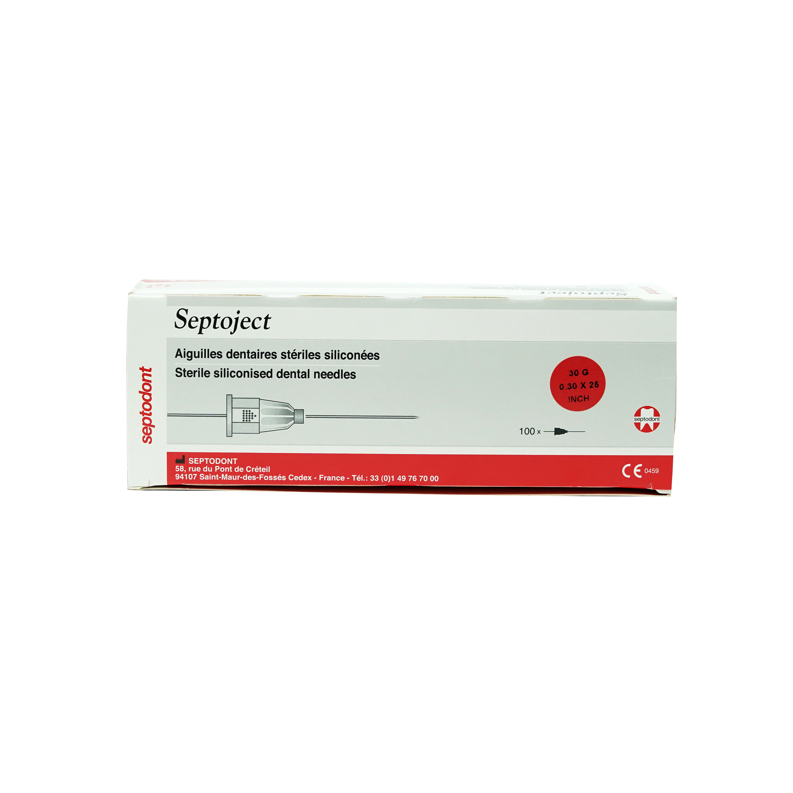 Septodont Septoject Needle For Cartridge 30g X 25mm Red Box